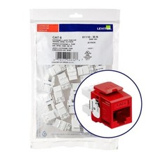 Leviton 61110-BC6 Extreme Category 6 UTP Quickport Jack Crimson 25-pack picture