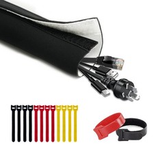 Cable Management Sleeve 10ft - Flexible Cord Organizer, 1.5 Inch Diameter, Neat picture