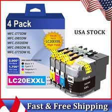 LC20EXXL 4PK Ink Cartridges for Brother MFC-J775DW J985DW J5920DW Printers picture