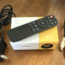 Meer Mini LED Portable Projector Yellow/White HDMI USB AV with Remote & Cables picture