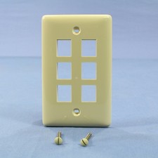 Hubbell NSP16I Ivory 1-Gang Snap Fit Flush Mount Multimedia 6-Port Wallplate picture