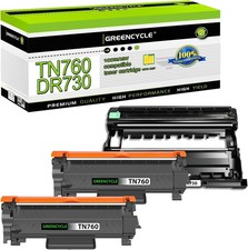 2PK TN760 Toner Cartridge + 1PK DR730 Drum for Brother HL-L2325DW, HL-L2350DW picture