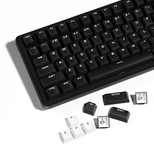HITIME XVX WOB Double Shot PBT Keycaps Set 138 Keys, Cherry Profile Black picture