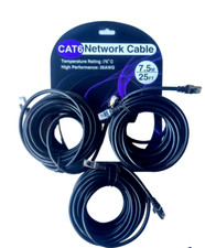 CAT6 Network Cable 25ft. 7.5m 26 Gauge Performance Ethernet Cable *LOT OF 3* picture