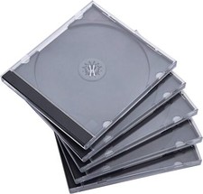 10.4 mm Standard Single Clear CD Jewel Case with Assembled Black Tray, 5 Pack picture