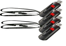 Lot of 4 SanDisk 128GB Cruzer GLIDE USB Flash Pen Drive +2 Lanyards 512GB total picture