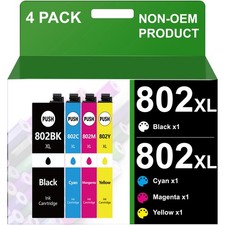 4PK 802XL T802XL Ink For Epson WorkForce Pro WF-4720 WF-4730 WF-4734 WF-4740 picture