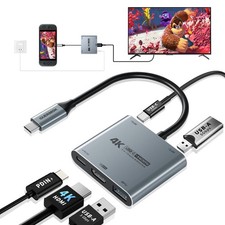 Guermok 5-in-1 USB-C Hub, Switch 2 Travel Dock, USBC to HDMI 4K@60Hz Grey picture