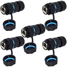 5 PCS 2.17 Inch Panel Mounting Shielded RJ45 CAT6 Waterproof Connector M23 picture