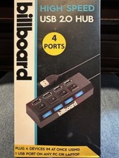 Billboard USB 2.0 High Speed 4-Port Splitter Hub NEW Multi Plug Travel Must TX picture