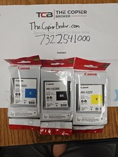 Set of 3 Canon PFI-102 Black/Cyan/Yellow Ink Tank OEM Sealed picture