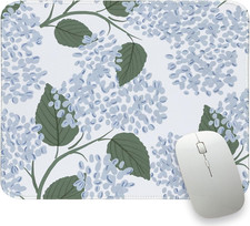 Light Blue Mouse Pad, Blue Hydrangea Mousepad Mat Small, Cute Flroal Mouse Pad f picture