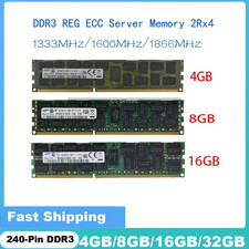 8/16/32GB DDR3 1600MHZ PC3-12800R 240Pin ECC REGISTERED Server Ram Memory lot picture