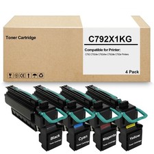 4 Pack C792X1KG C792X4CG C792X4MG C792X4YG Compatible Toner Cartridge C792 picture