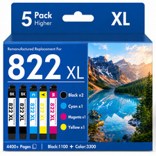 Replacement 822xl-5PK Workforce Pro WF-3820 WF-3823WF-4820 picture