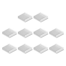 14x14x4mm Silver Tone Sticky Aluminum Heatsink Electronics Cooler 10 Pcs picture