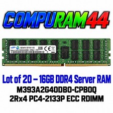 Lot 20x - Samsung 16GB 2Rx4 DDR4 M393A2G40DB0-CPB PC4-2133P RDIMM Server Memory picture