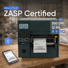 ZASP Sertified ⚡ Zebra ZT420 Wide Thermal Label Printer Peel LAN USB BT 300dpi picture