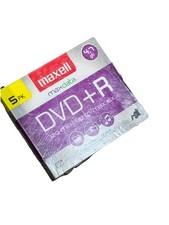 Maxell DVD Recordable Media - DVD+R - 16x - 4.70 GB - 5 Pack New Sealed picture