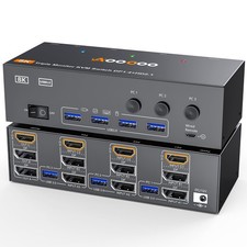 8K@60Hz HDMI Displayport KVM Switch 3 Monitors 3 Computers 4K@144Hz Triple Mo... picture