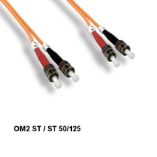 Kentek 2 Meter OM2 50/125 Fiber Optic Cable ST/ST Multi-Mode Duplex UPC/UPC picture
