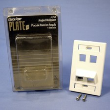 Leviton White 1G Quickport ANGLED 4-Port Wallplate Housing w/ ID Windows 40807-W picture