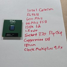 Intel Celeron 600MHz 128K Cache 66MHz FSB Socket 370 CPU Processor SL46U  picture