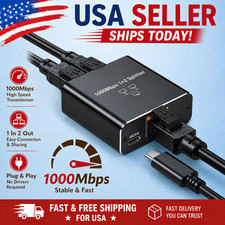1000Mbps LAN Network Internet 1 to 2 Out Adapter RJ45 Gigabit Ethernet Splitter picture