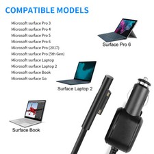 DC Car Charger 45W 15V 3A Power Supply for Surface Pro 3/4/5/6/7/8/9/10/Book/Go picture