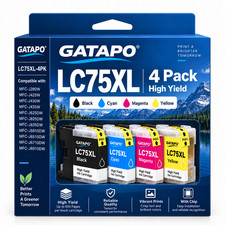 LC75XL High Yield Ink Cartridge(4PK B/C/M/Y) - Replacement for Brother LC71 Ink picture
