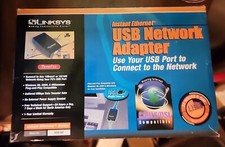 LINKSYS USB ETHERNET NETWORK RJ45 USB ADAPTER #USB10T w/ORIGINAL BOX & CABLE picture