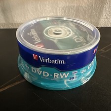 Verbatim DVD-RW Discs 4.7GB 120 Mins 4x Rewritable On Spindle Sealed 30 Pack picture