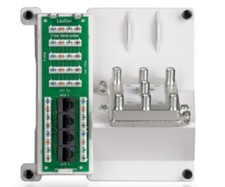 4 Pack Leviton 47603-DP6 Compact 1x4 Bridged Telephone, 4 Data & 6-Way TV Panel picture