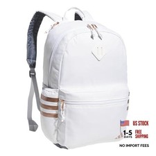 adidas Classic 3-Stripe Backpack for Laptop, One Size White/Rose Gold/5.0 picture