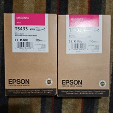 Lot Of 2 GENUINE AUTHENTIC EPSON T5433 MAGENTA INK CARTRIDGE C13T543300 picture