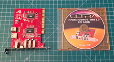 ​Ultra 7 Port PCI Card Combo FireWire IEEE 1394 USB 2.0 Expansion Card+Driver CD picture