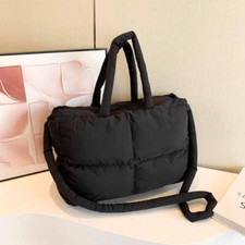puffer-tote-bag-large-quilted-satchel-purse-lightweight-crossbody-bag-soft-padde picture