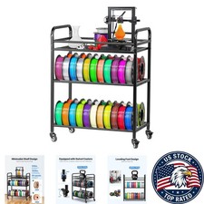 Effortless Mobility 3D Printer Storage Rack - 4-Tier Rolling Shelf Organizer picture