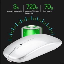 Ultra-Slim Wireless Mouse 2.4GHz USB - Silent Click, White, Fits MacBook PC Lapt picture
