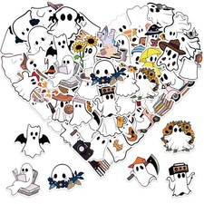 50Pcs Halloween Ghost Theme Stickers, Cute Decorative Stickers picture