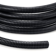 3/8 Inch Split Wire Loom Tubing 10ft Black Flexible Conduit Automotive Protector picture