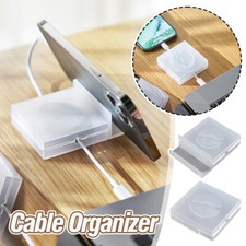 Portable Transparent USB Cable Organizer Rotating Storage Box Phone Holder. picture