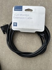 Insignia 10 ft VGA Monitor Extension Cable Black NS-PV10509 NEW Computer Cable picture