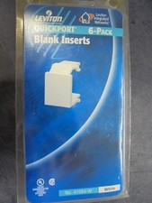 6 Leviton White Quickport Blank Filler Inserts 41084-BWB 41084-W picture