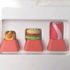 North Figural Key Cap Pack of 5 Hot Dog Burger Soda Pop Food theme NEW picture