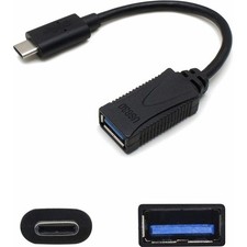 AddOn 5-Pack of USB C 3.1 Male to USB A 3.0 Female Black Adapters picture