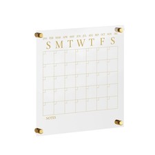 Acrylic Dry Erase Wall Calendar 14 W Clear Gold Martha Stewart Grayson picture