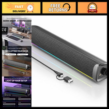 Desktop Gaming Soundbar Speakers - 4 Drivers, RGB Lights, USB-C, Plug & Play, Mi picture
