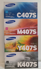 Full Set 4 Original Samsung 407S Cyan-Magenta-Yellow-Black C407S/M407/Y407/K407 picture