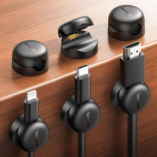 Clips para cables organizador de cables con resorte paquete de 6Gestion compacta picture